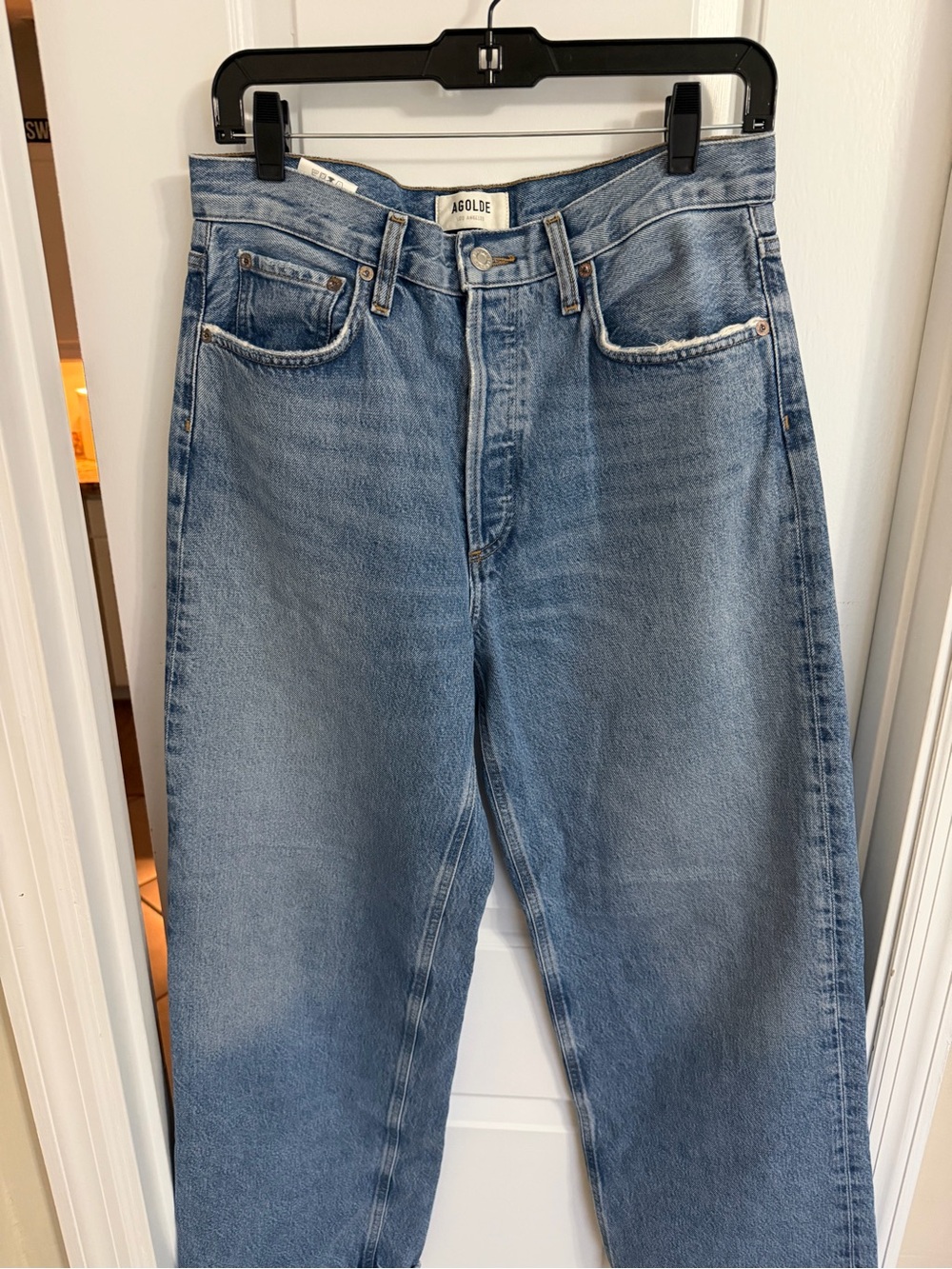 Agolde Relaxed Low Slung Baggy Blue Jeans